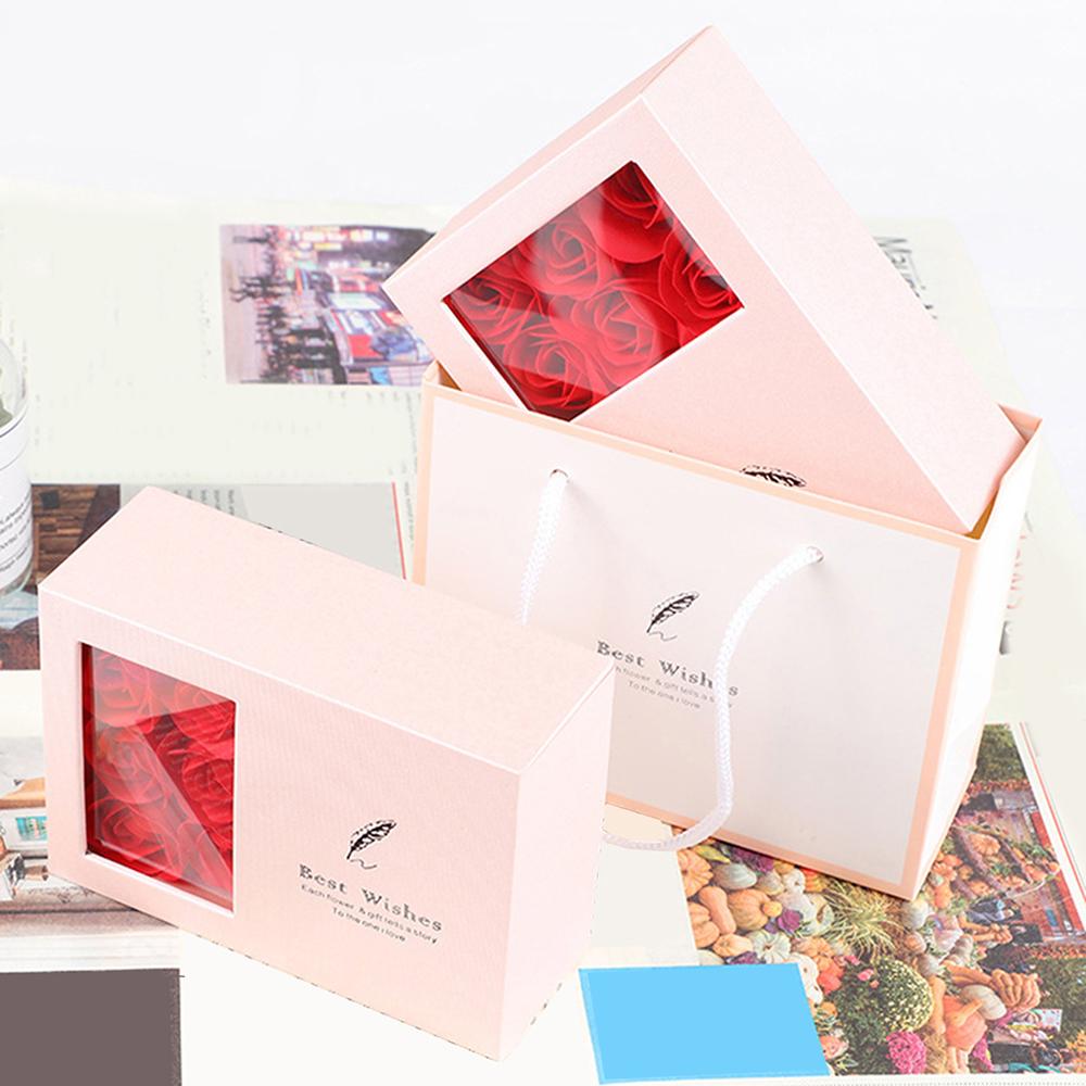 6-Rose Bouquet Jewelry Gift Box with Openable Compartment for Rings Necklaces Earrings - Valentine's Day 520 Romantic Present