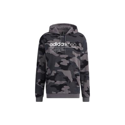 Neo Camo Logo Print Hoodie Men Tops Black HA1490