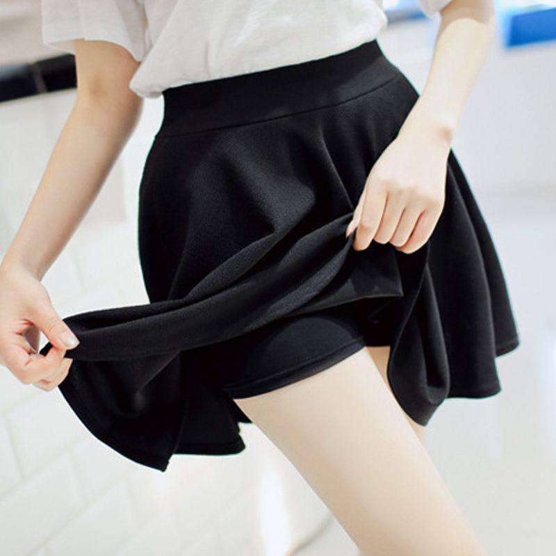 Buy Women Summer Fashion High Waist Colorful Pleated Skirt With Safety