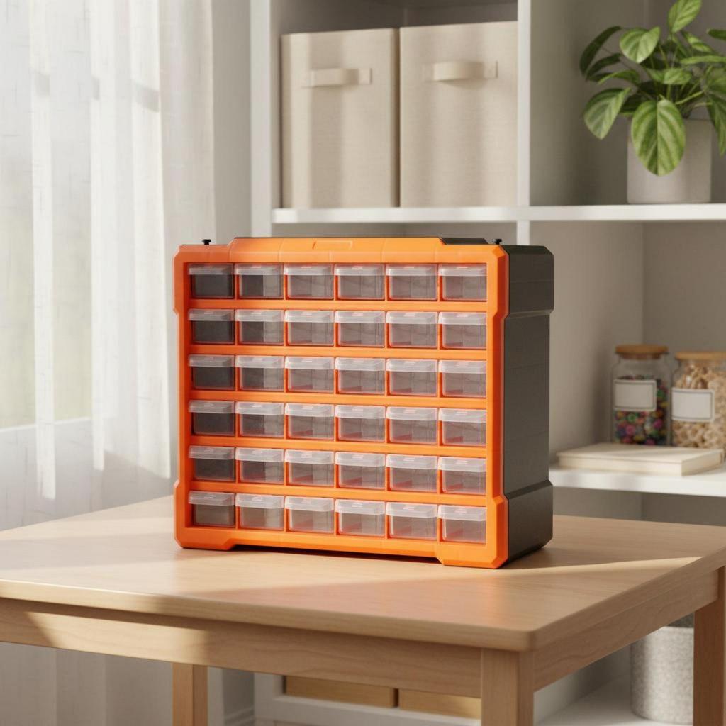 Small Parts Organizer Cabinet Adjustable Dividers Screw