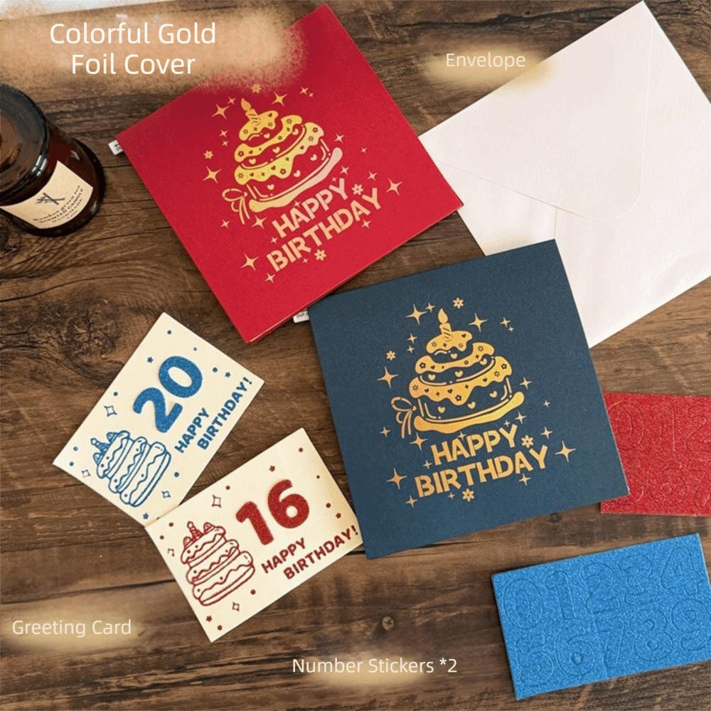 3D Happy Birthday Card Music Light Gift Card New Musical Light Greeting Card  Party Party Supplies