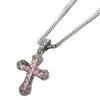 Cross with Diamond Pendant Necklace Autumn and Winter Long Sweater Chain Street Hip Hop Necklace