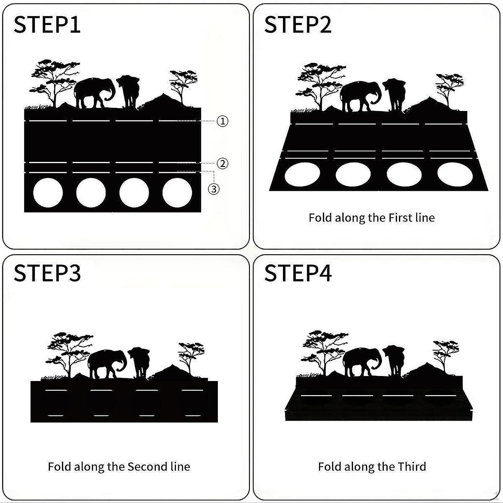 

Candle Holder Tea Light Candlestick Elephant Decor Table Centerpiece for Farmhouse