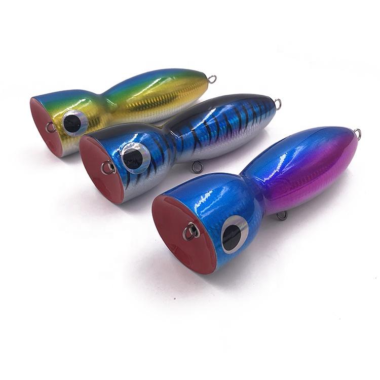 18cm 150g Wooden Top Water Popper Artificial Big Game Trolling Fishing Lure Weihai Weiyu Fishing 150g