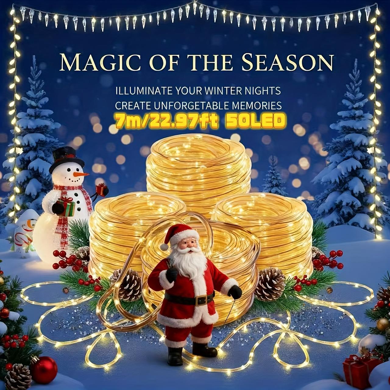 

Solar Tube String - Durable,Easy To Install,Long-lasting,Suitable for Christmas Decoration,Outdoor Use,Christmas Decorations,Holiday Atmosphere 7m 50led-multicolor