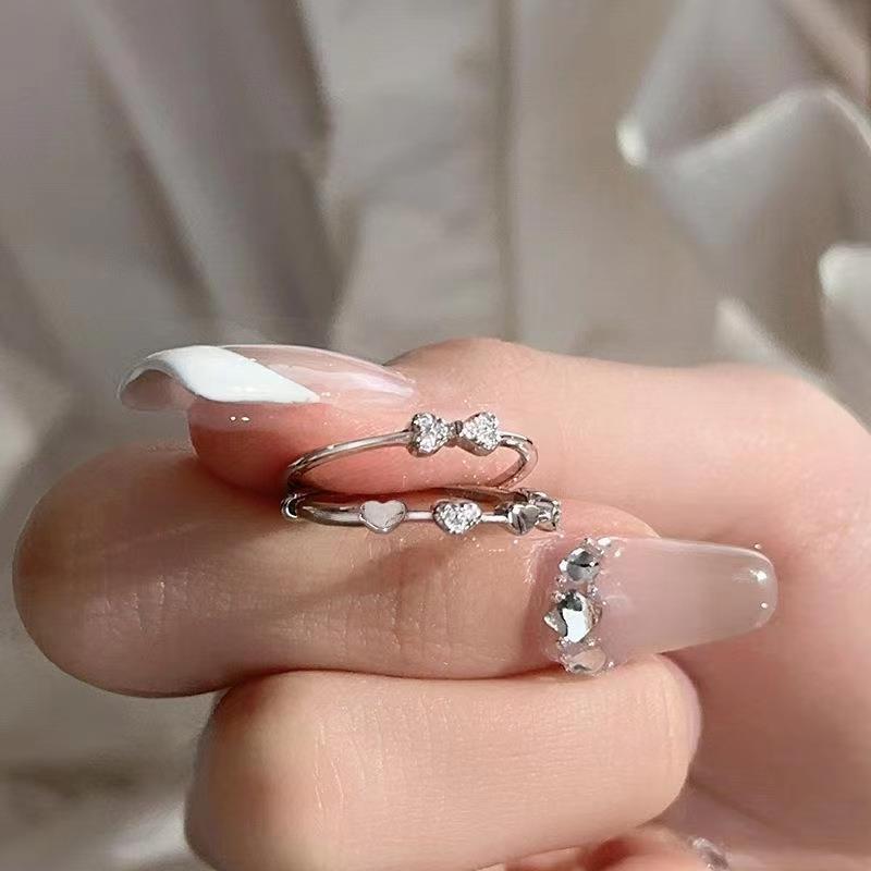 Unique Design Finger Ring For Women High-end Feel Alloy Inlay Gemstone