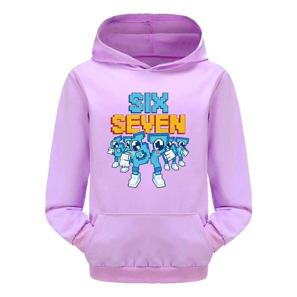 5195 Dětské chlapecké dívčí mikiny s dlouhým rukávem a potiskem Steal a Brainrot 67 Six Seven