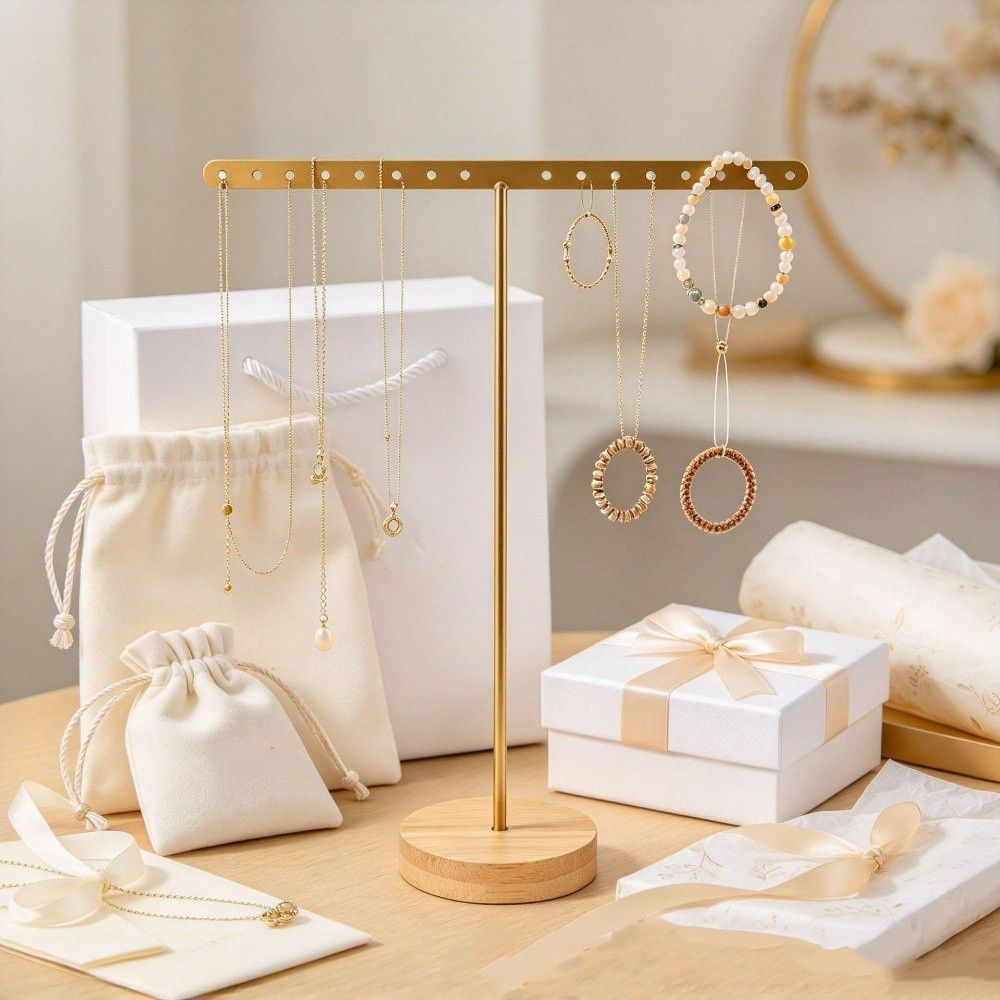 Round Base Jewelry Display Stand Iron Frame Earrings Holder Bracelet Organizer Dresser Organizer