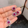 Jewelry Tide Simulation Red Corundum Gem Set