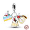 Fruit Food Charms Plata De Leyoriginal Strawberry Avocado Dessert Cake Charm Beads For Women Bracelet Accessory Diy Jewelry