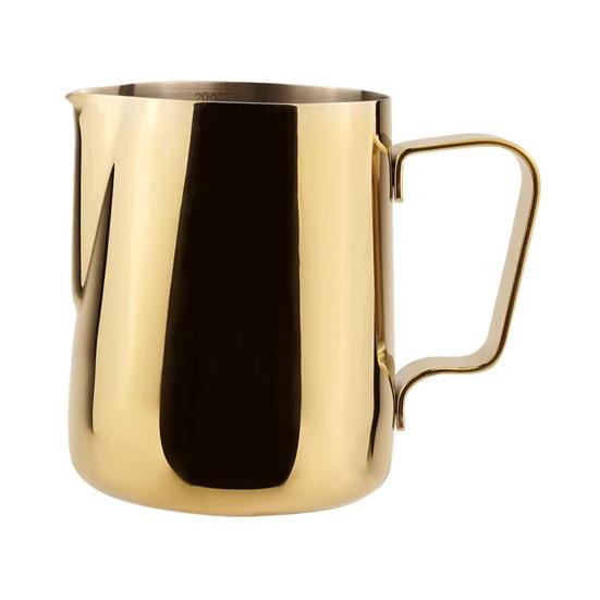 Coffee Frother Jug with Scale Stainless Steel Milk Frothing Pitcher, Professional Latte Art Cup Espresso Tool Measurement Scale, Dripless Spout