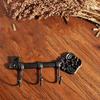 ABWR-Vintage Key Holder Three Hooks Wall Mounted Black Iron Clothes Hanger Wall Coat Rack Wallets Hanger For Home