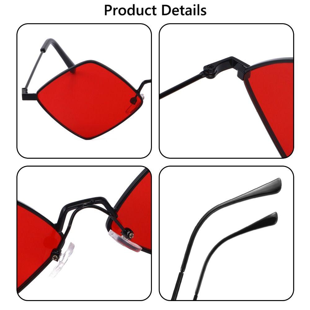 Vintage Metal UV Protection Film Small Women's Sunglasses Sun Glasses Men's Shades Diamond Shape