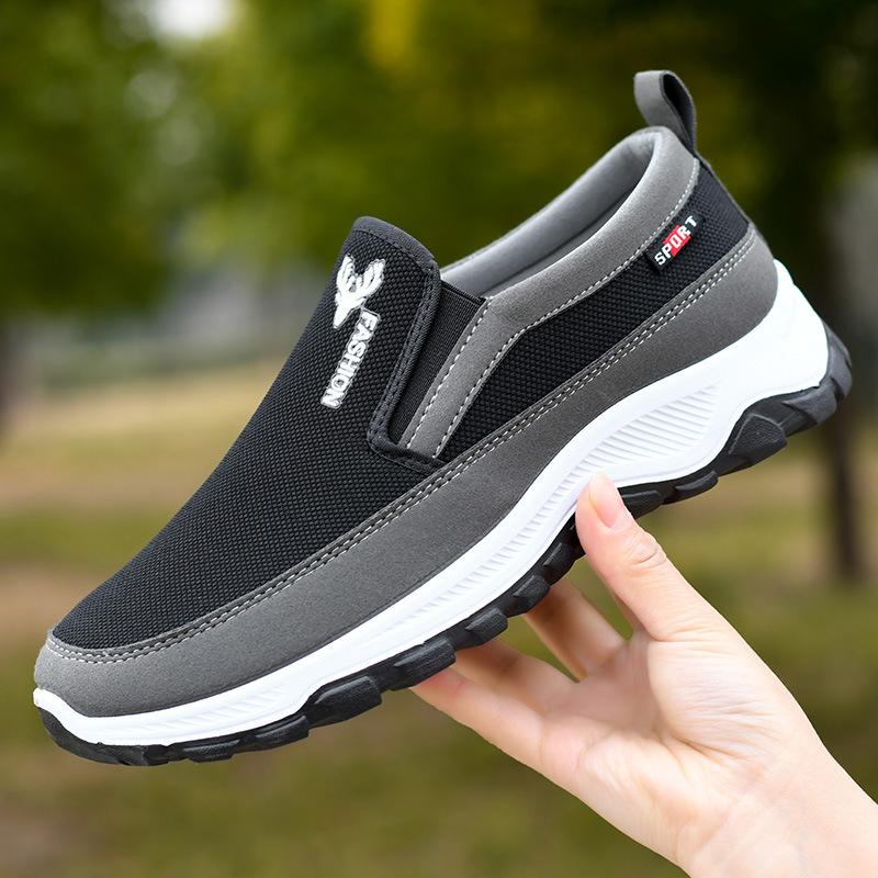 New Autumn Men's Cloth Shoes Mesh Breathable Non-Slip Loafers Casual Soft Sole Vulcanized Shoes Comfortable Sneakers Zapatos