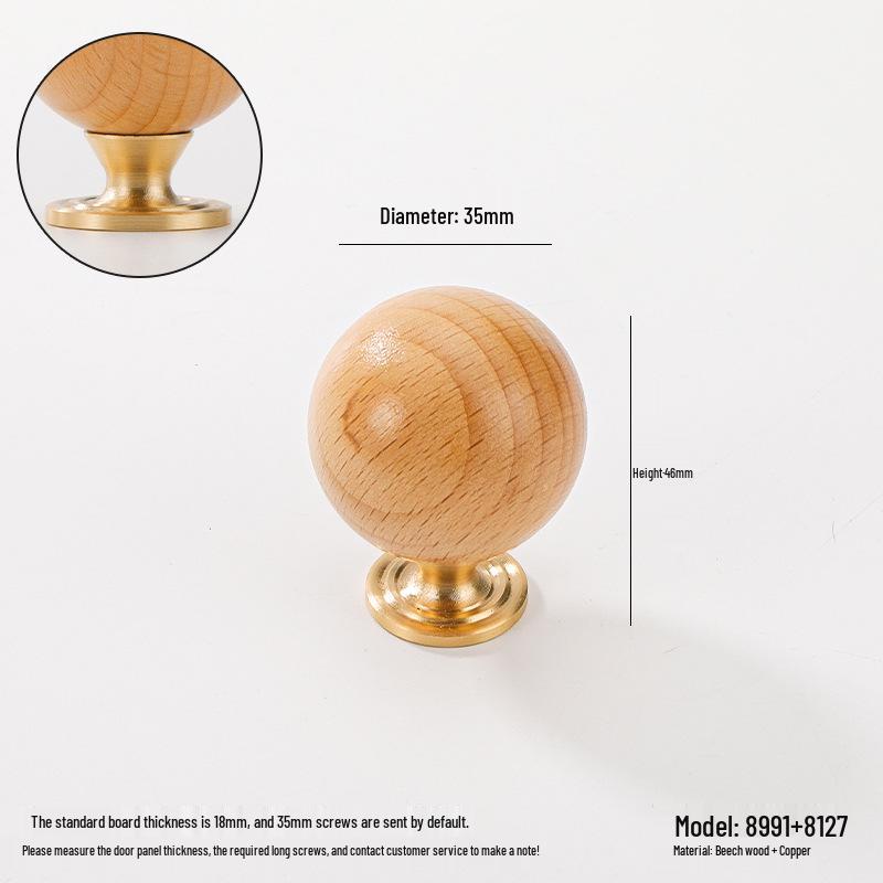 Solid Wood Cartoon Drawer Pull Knob for Children's Room