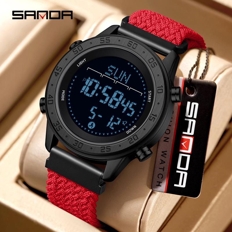 SANDA Men s Multifunctional Sports Watch: Waterproof with Calorie Counter, Compass, Metronome, and Alarm.