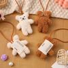 Simpatico Orsetto Peluche Adesivo con Nome Ciondolo Cartone Animato Bambola di Peluche Portachiavi Ornamento per Borsa Etichetta con Nome Anti-Smarrimento per Bambini Regali