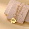 Birth Flower Pendant Necklace Women Stainless Steel Flora Gladiolus Poppy Peony Rose Daisy Necklace Personalized Jewelry
