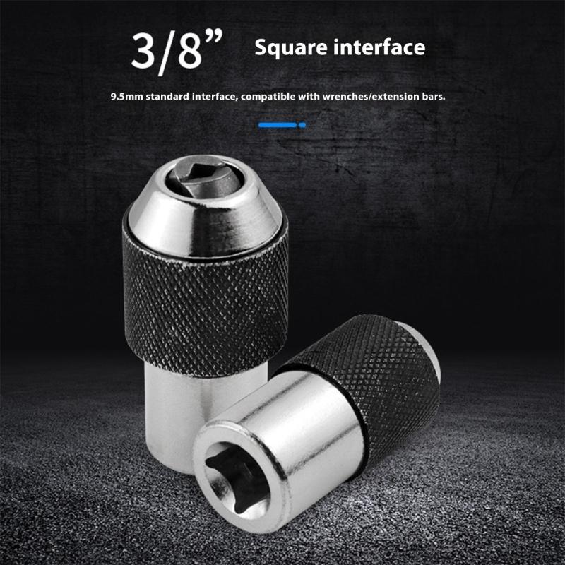 Steel Twin Ranging Tap Adapter Sleeve Tool Adjustable Design 15mm Depth 3/8" Square Interfaces Nonslip Texture Handle