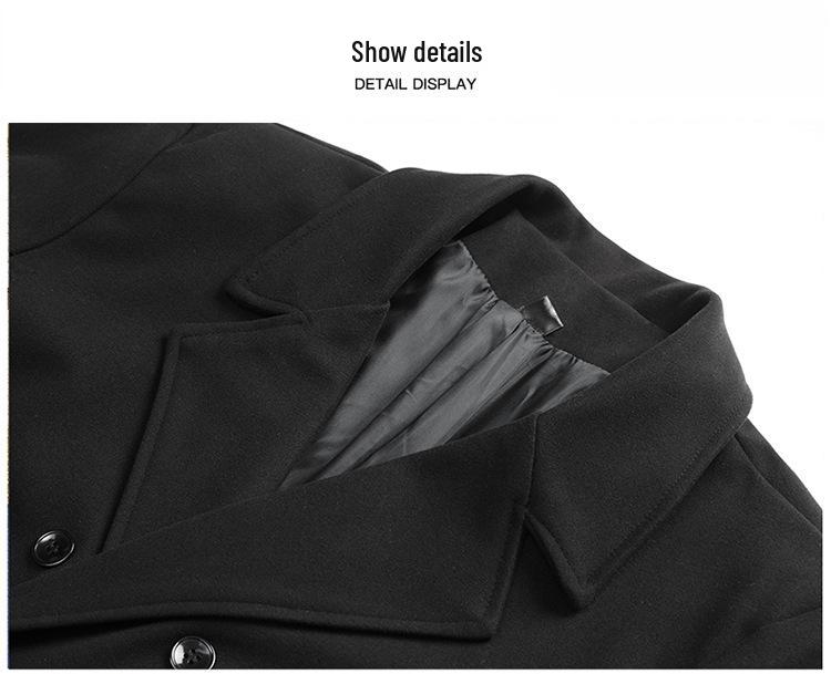 Herren-Doppelreihiger Trenchcoat Herbst/Winter 2025 - Mittellang, Gepolsterte Schultern, Über-das-Knie-Stil