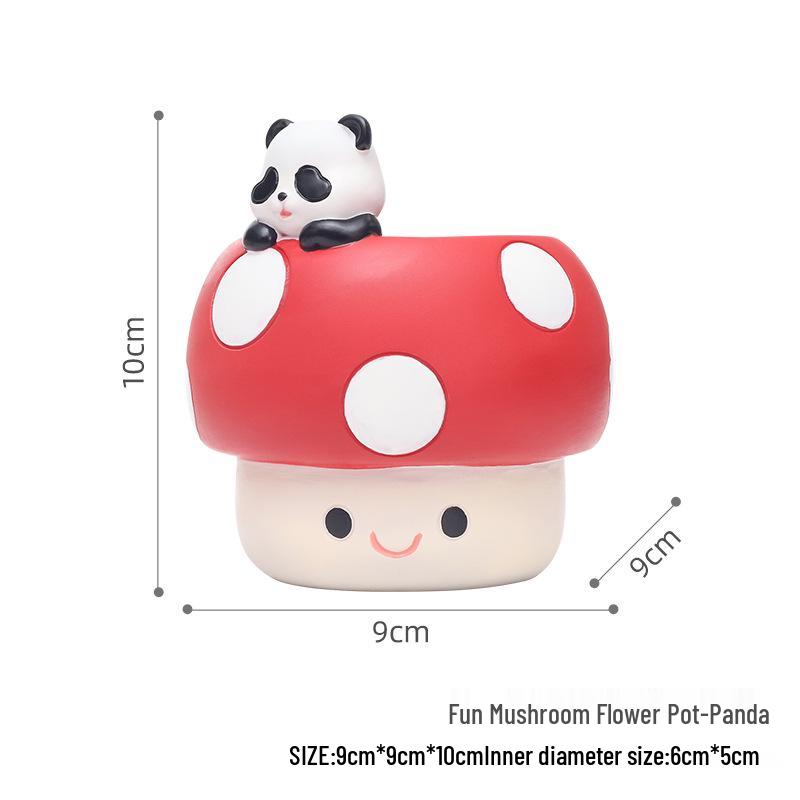 

Cartoon Mushroom Resin Flower Pot - Creative Succulent Container for Desk or Table