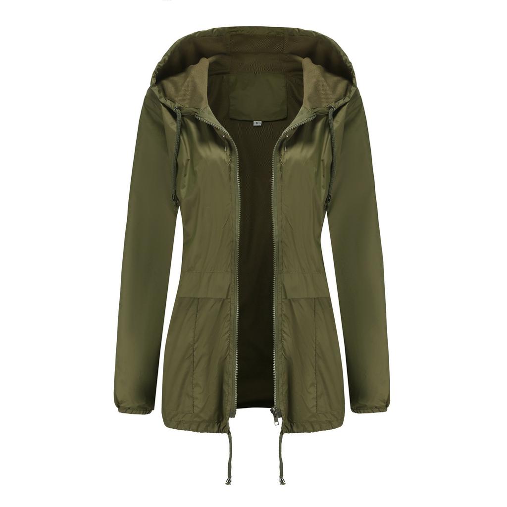 Women's Hooded Lightweight Outdoor Jacket Thin Solid Color Submachine Jacket
