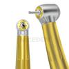 Dental High Speed Handpiece Dental Turbine 2/4 Hole Dental Handpiece with Push Button Spray Gold Color Titanium Alloy