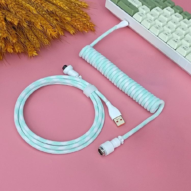 Coiled Keyboards  Cable Aviation Cord TypeC to USB A for Mechanical Game  Keyboards  Charging Cord