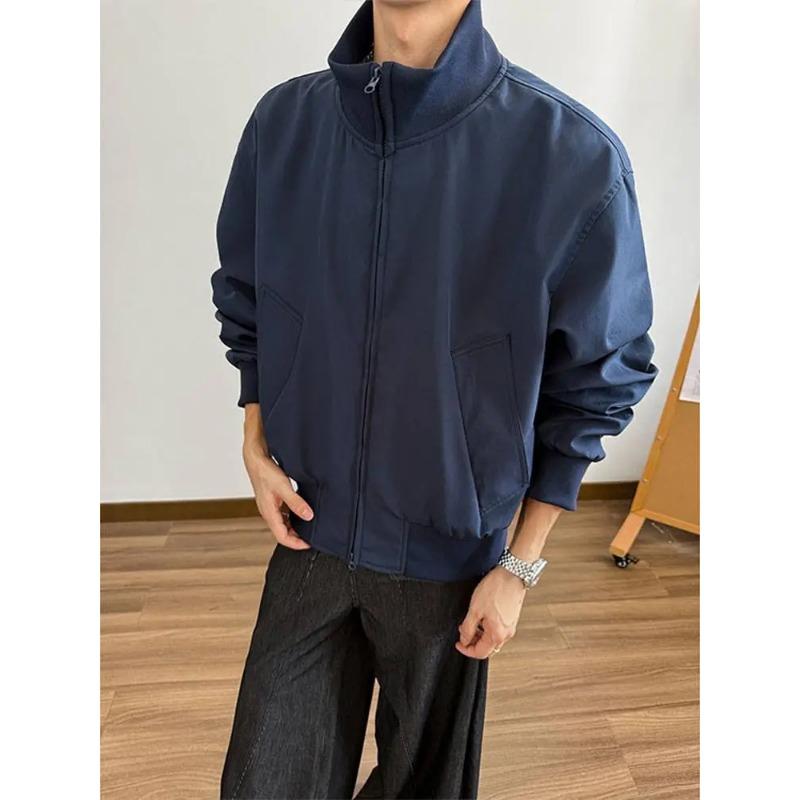 Jacket Men's Autumn Workwear Short Stand Collar Jacket Outdoor Waterproof Coats