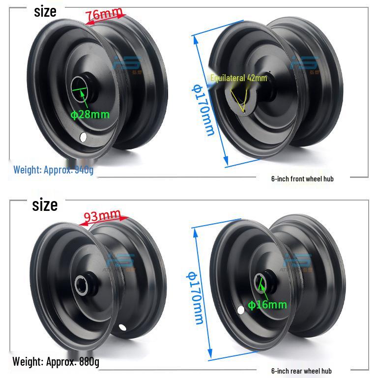 ATV Beach Car Accessories: Little Bull 4-Wheeler 13x5.00-6 Tires with 4.10-6 Steel Rims