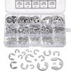 Lilaris Sprengringe, 400 Stück 1,5-15mm E-Clip Edelstahl Sprengringe mit Aufbewahrungsbox, Sprengringe Sortiment, Innen-Sprengring, E-Clip Außen