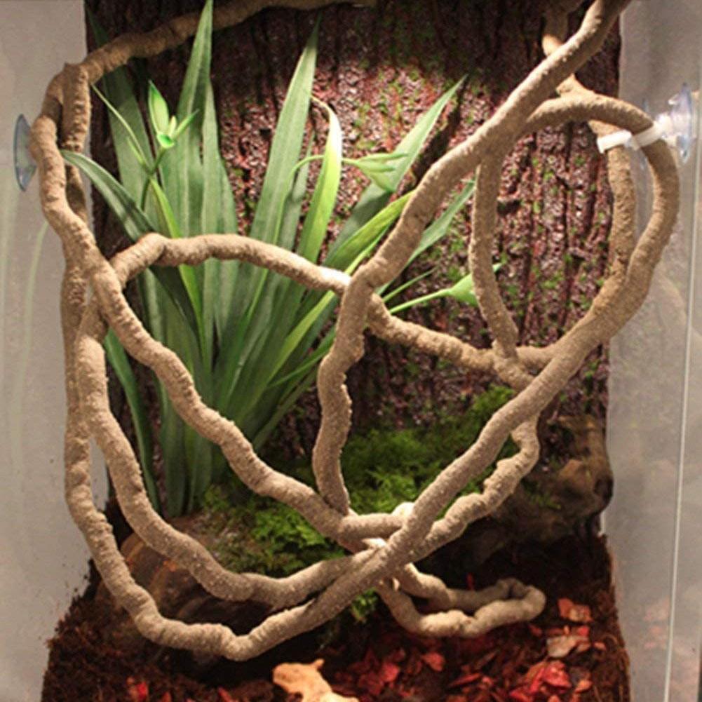 Reptile Habitat Decor: Simulation Vine with Lizard, Chameleon, Snake & Gecko Climbing Features