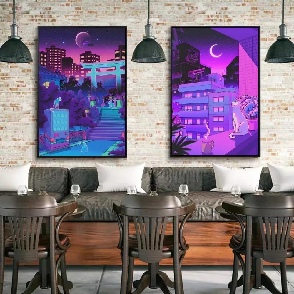 Sonnenuntergang Spaziergang IN DER STADT Poster Gute Qualität Drucke Und Poster Vintage Zimmer Leinwandgemälde Heim Bar Café Dekor Ästhetische Kunst