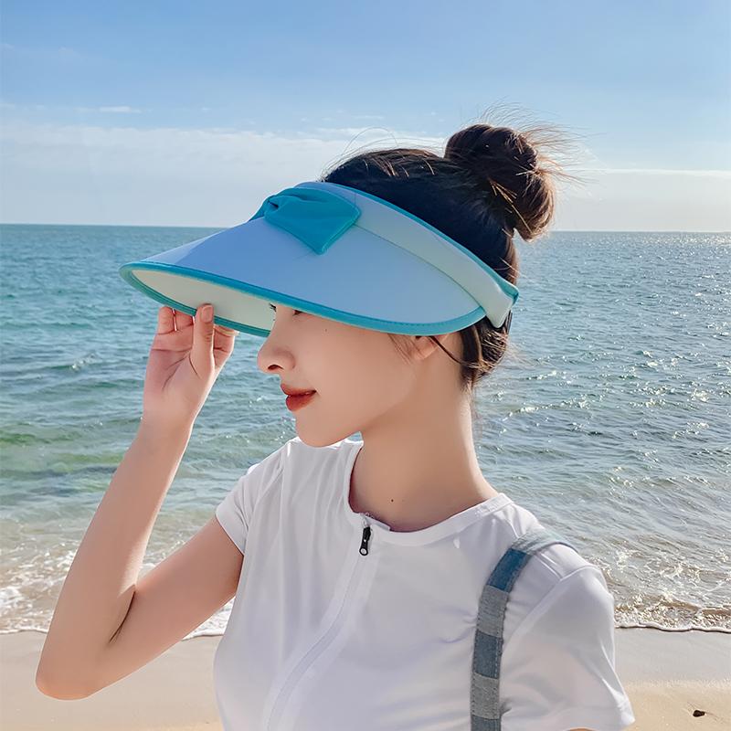 Bow large brim empty top hat sunshade sunshade sun hat UV protection sun hat women's fashion vacation hat