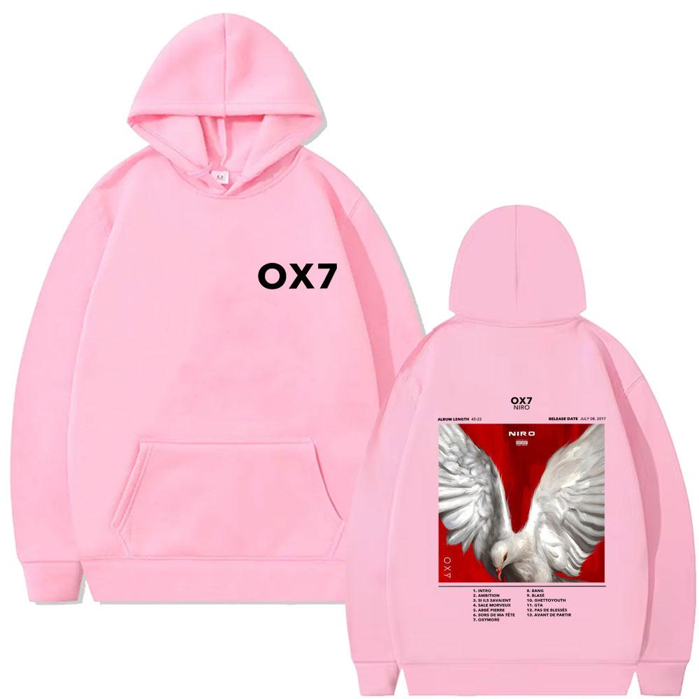 Rapper Niro OX7 Album Graphic Print Hoodie Male Fashion Oversized Pullover Hoodies Men Women Pop Music Hooded Sweatshirt