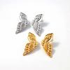 Gold Plated Titanium Steel Angel Wing Butterfly Earrings for Women - Elegant European & American Fashion