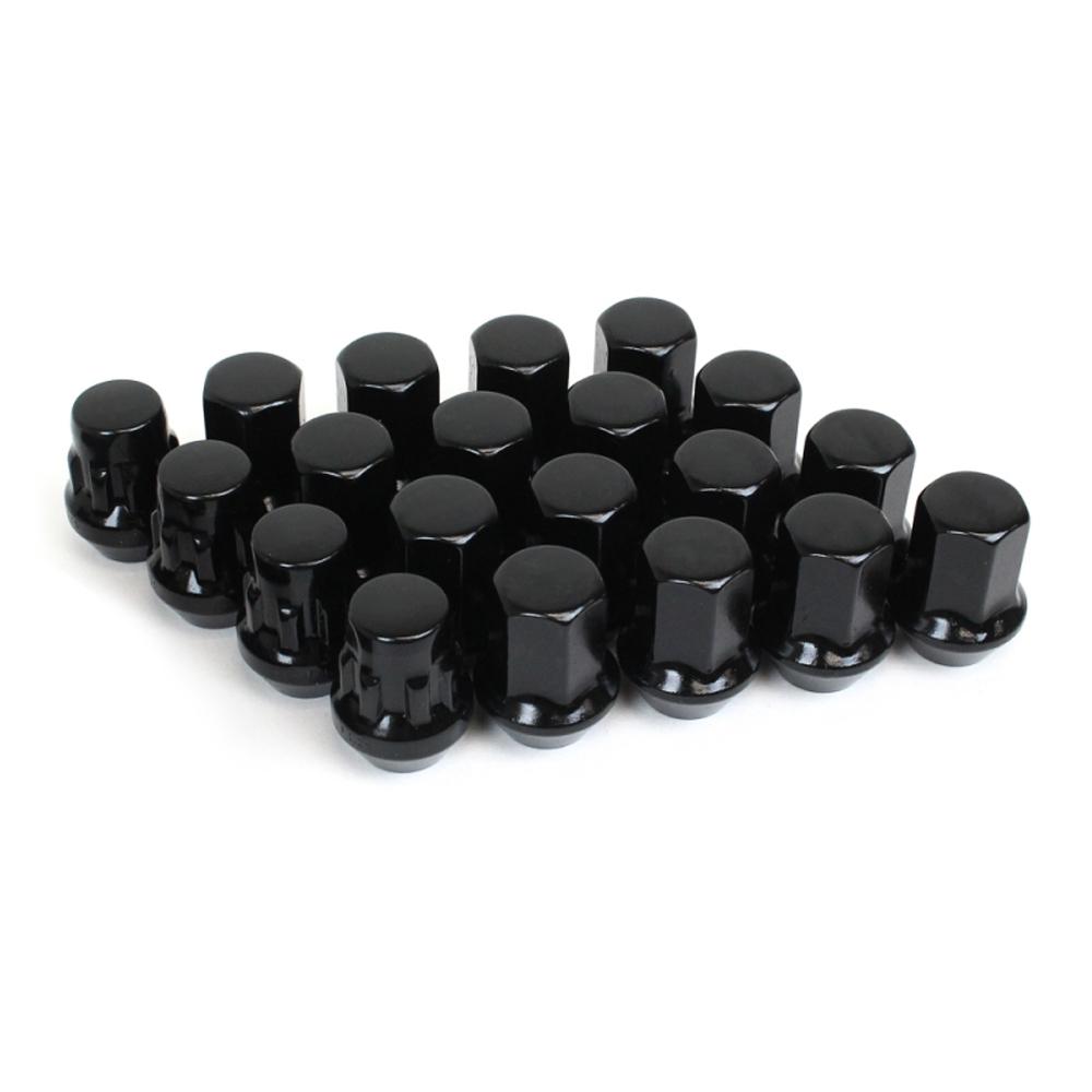 20pcs Car Close End Wheel Lock Lug Nuts M12*1.5 M12*1.25 Aluminum Racing Lug Nuts for Toyota Honda Mitsubishi Car Accessories M12x1.25 чёрный