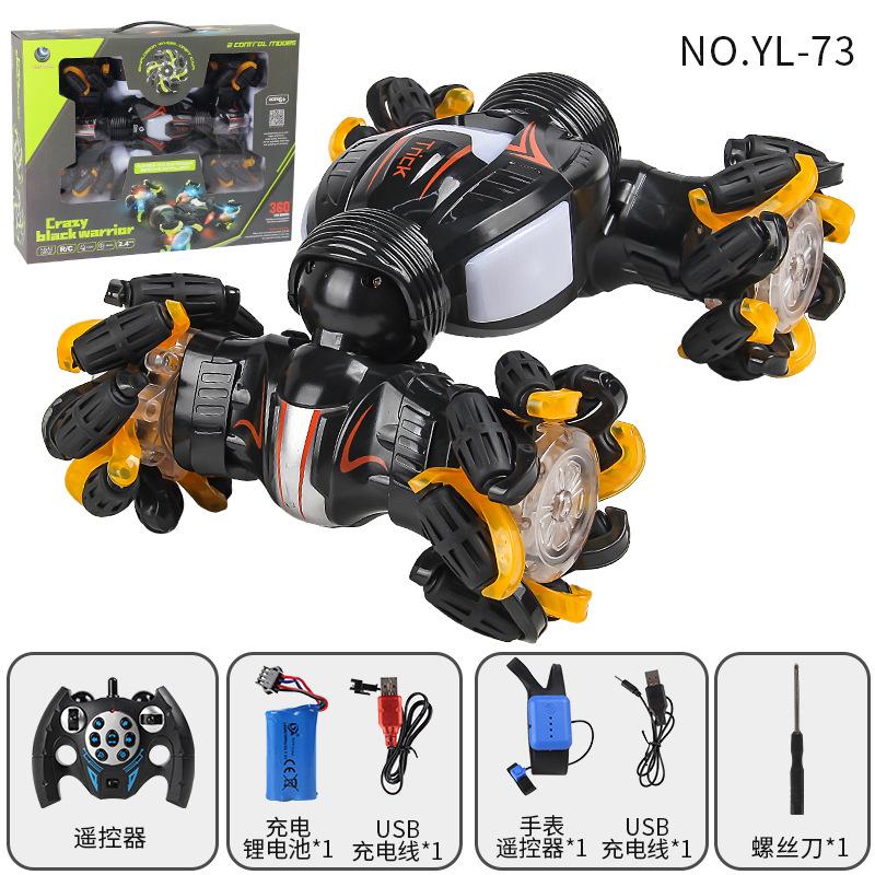 

RC Stunt Car, 2.4GHz 4WD Пульт дистанционного управления Датчик жестов Игрушечные машинки, Двухсторонний вращающийся внедорожник Перевороты на 360°, Игрушечные машинки для мальчиков и девочек День рождения YL-73