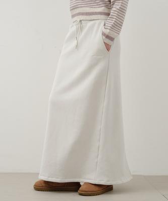 Wednesday Oasis For Woman Warm-Up Basic Fleece-Lined Long Skirt_Light Beige(W25-Sk04)