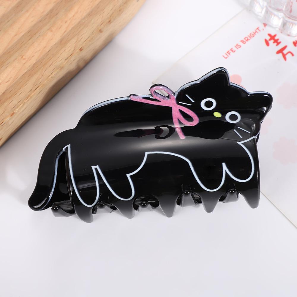 1pc Acrylic Cute Cartoon Dog Hair Grabbing Girl's Heart Soft Cute Hair Hairpin Sweet Student Children's Coiled Hair Shark Clip