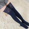 Japanese Lace Trim Vertical Stripe Over-the-Knee Anti-Slip Socks