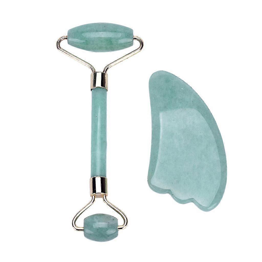 Natural Jade Guasha Facial Massage Jade Roller Face Body Massager Beauty Tool