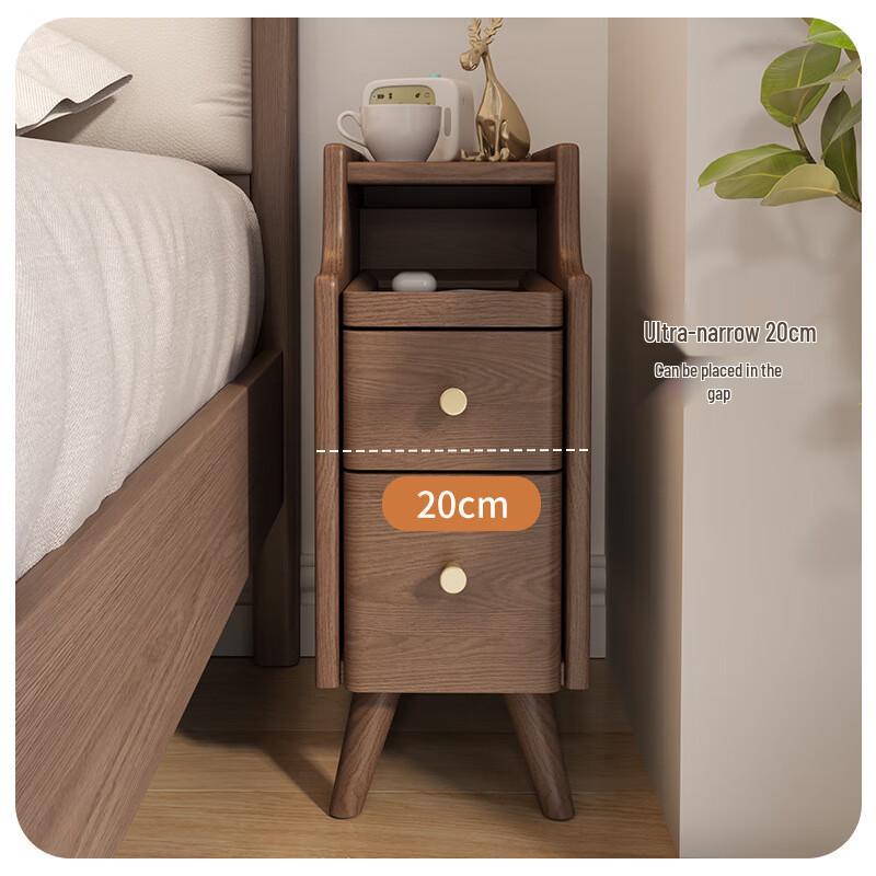 Solid Wood Ultra-Narrow Bedside Cabinet