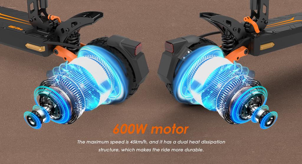 KuKirin G2 PRO 600W Elektroroller, 48V 15.6Ah 58km Reichweite, 45km/h, 9" Schlauchlose Reifen, Faltbarer E-Scooter
