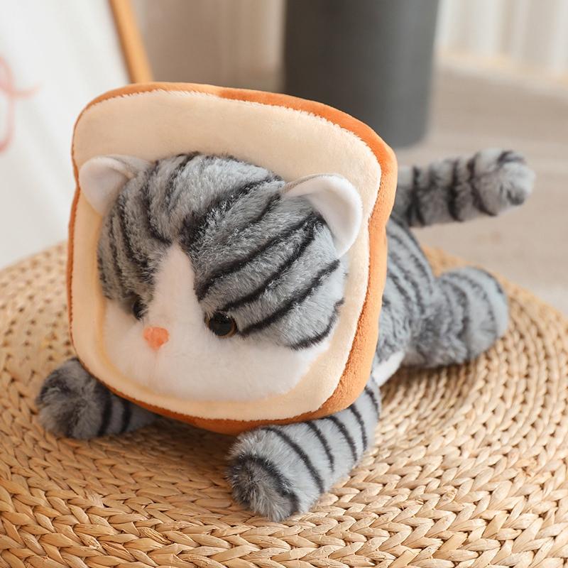 Kawaii Cat Plush Toys Lovely Kitty Turn To Flower Bread Toast Taiyaki Lion Dolls Stuffed Soft Pillow Great Birthday Gift