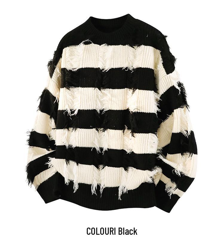 Asymmetrical Fringe Sweater: American Casual Fashion for Autumn/Winter 2025