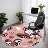1pc Leopard Heart Office Round Rug, Non-slip, Soft and Durable Office Rug for Interior Decoration, Perfect for Office, Beautiful Decoration Yy26032300