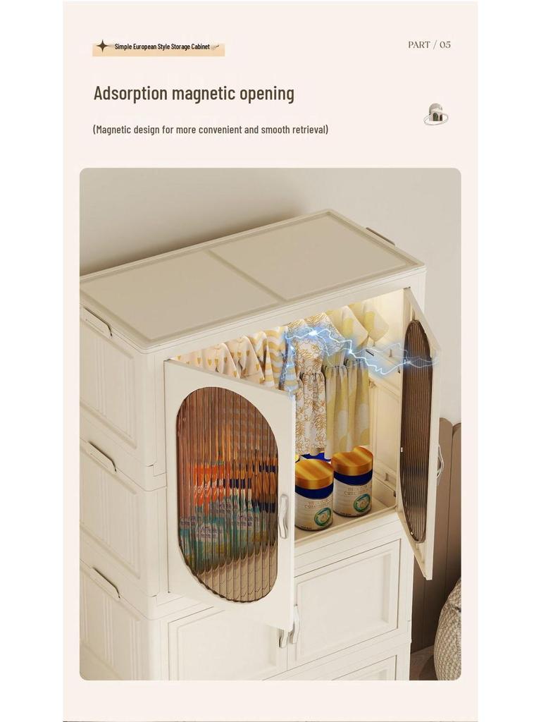 Collapsible Wardrobe with Wheels: Portable Storage for Baby Clothes & Toys.