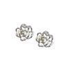 Pearl Hollow Camellia Stud Earrings: Unique, Elegant, Light Luxury Jewelry for Women