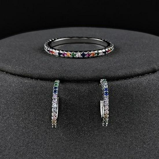 Pink Zircon Women's Two-Piece Jewelry Set